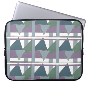 Geometric Triangle Pattern Blue Violet Green Laptop Sleeve