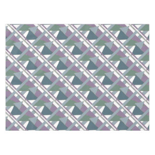 Geometric Triangle Pattern  Blue Violet Green Tablecloth