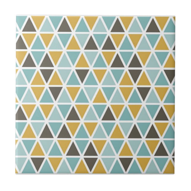 Geometric Triangle Pattern Ceramic Tile (Front)