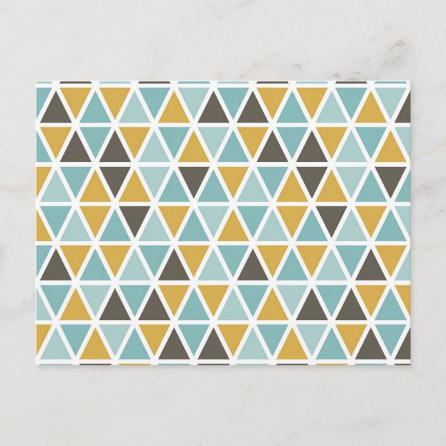 Geometric Triangle Pattern Holiday Postcard (Front)