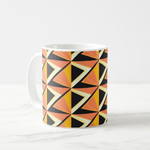 Geometric Triangle Pattern in Warm Tones  Coffee Mug
