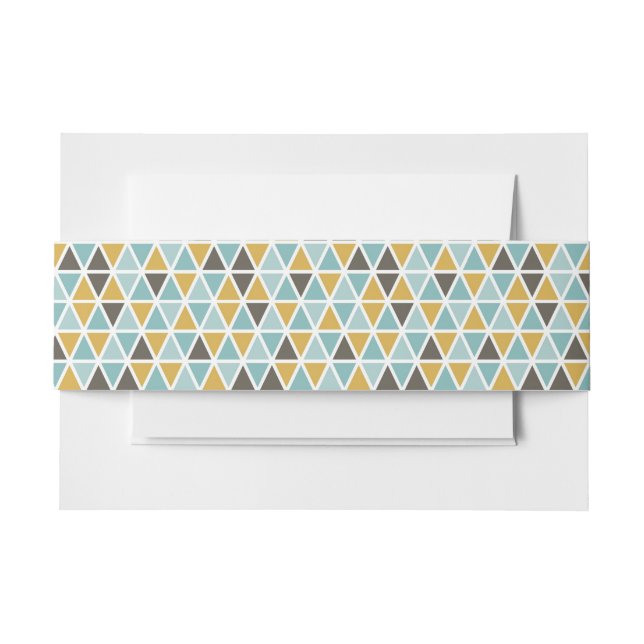 Geometric Triangle Pattern Invitation Belly Band (Front Example)
