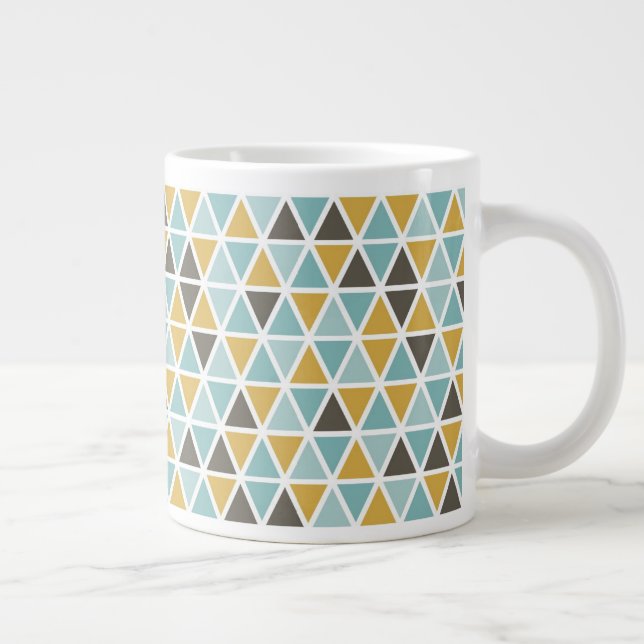Geometric Triangle Pattern Large Coffee Mug (Right)