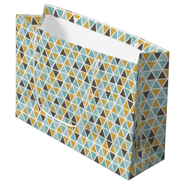 Geometric Triangle Pattern Large Gift Bag (Front Angled)
