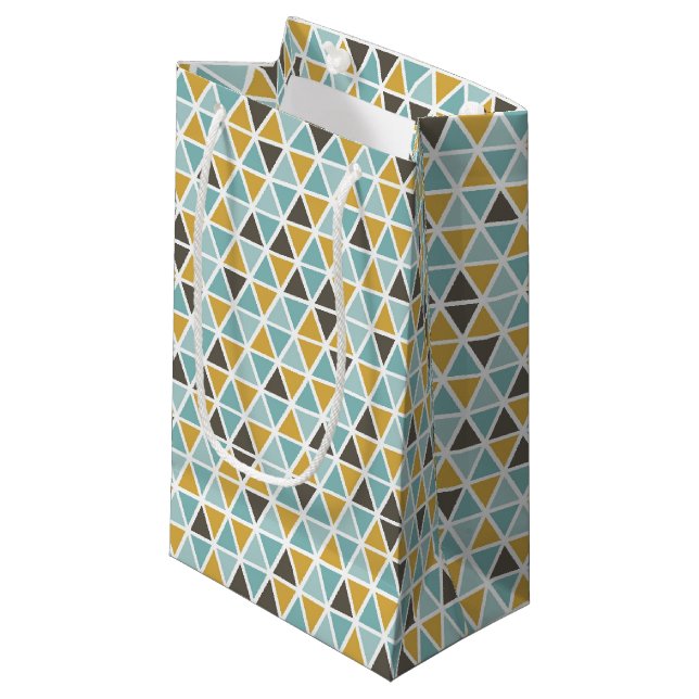 Geometric Triangle Pattern Small Gift Bag (Front Angled)