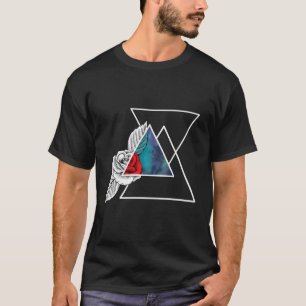 Geometric Triangle Rose Aesthetic Minimal Art Mini T-Shirt