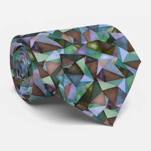 Geometric Triangle Vintage Green Patterned Tie