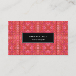 Geometric Triangles and Diamonds In Red And Pink Business Card