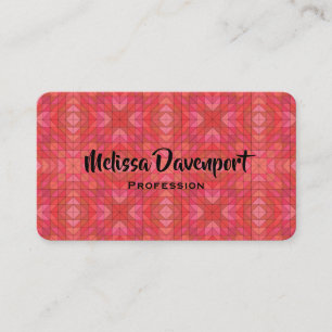 Geometric Triangles and Diamonds In Red And Pink Business Card
