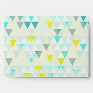 Geometric Triangles Aqua Blue White Yellow Pattern Envelope