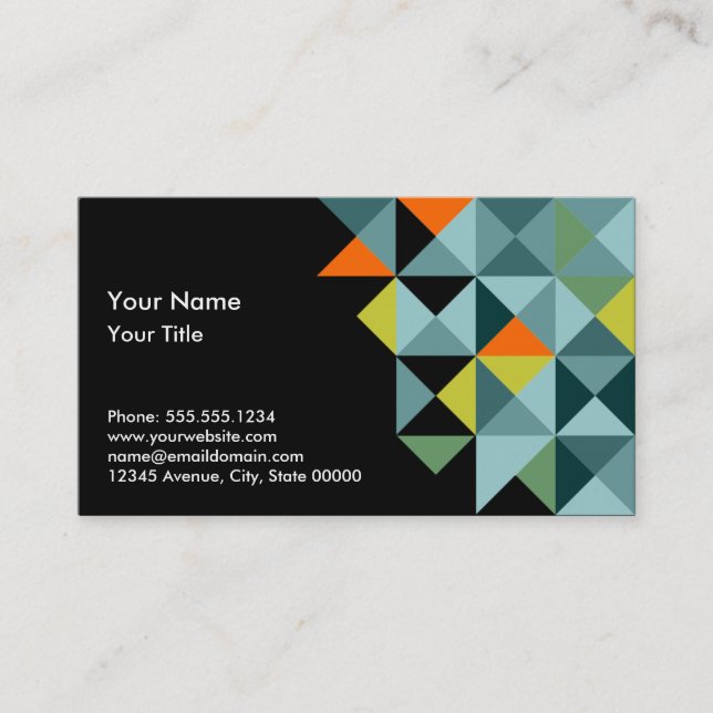 Geometric Triangles Business Card (Front)