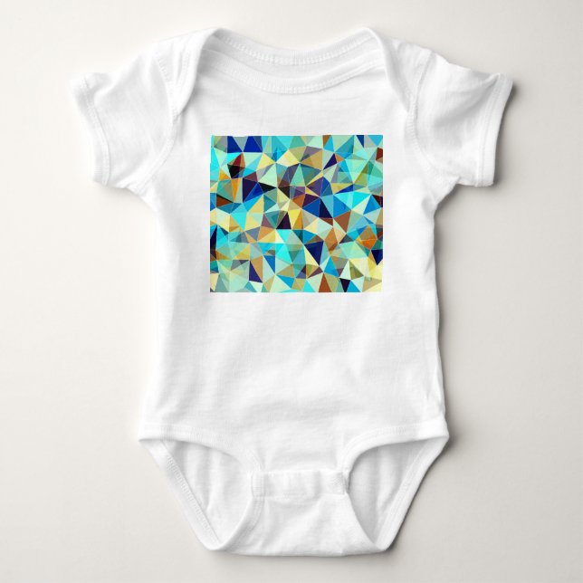 Geometric Triangles: Colourful Abstract Pattern Baby Bodysuit (Front)