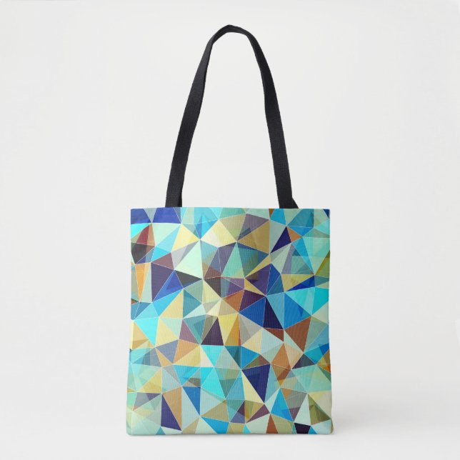 Geometric Triangles: Colourful Abstract Pattern Tote Bag (Front)