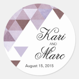 Geometric Triangles Favour Decal   periwinkle Classic Round Sticker