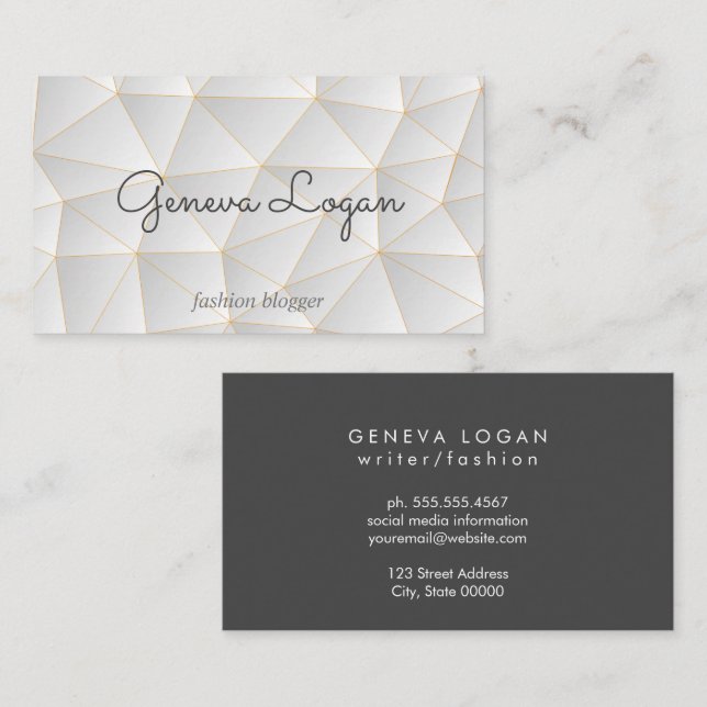 Geometric Triangles | High Fashion Business Card (Front/Back)