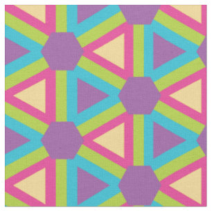 Geometric Triangles in Bright colour pallet Fabric