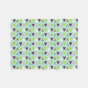 Geometric Triangles Mint Green Purple Pattern Fleece Blanket