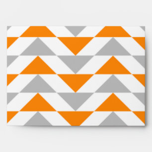 Geometric Triangles Orange Grey White Pattern Envelope