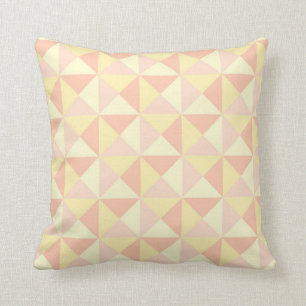 Geometric Triangles Pastel Peach Yellow Pillow