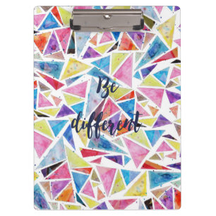 geometric triangles pattern “be different” quo clipboard