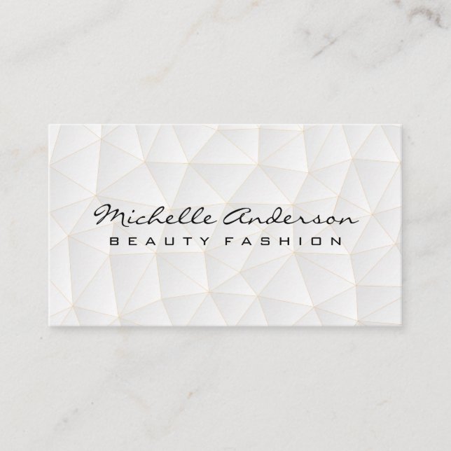 Geometric Triangles Pattern | Modern Business Card (Front)