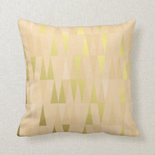 Geometric Triangles Peach Salmon Gold Ivory Cushion
