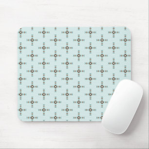 Geometric Triangles Tribal Shapes Boho Ethnic Blue Mouse Pad