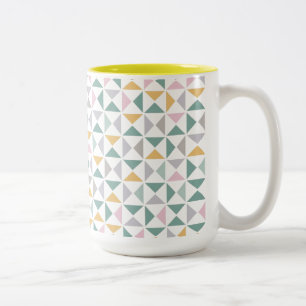 Geometric Triangles Two-Tone Coffee Mug