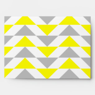 Geometric Triangles Yellow, Grey, White Pattern Envelope