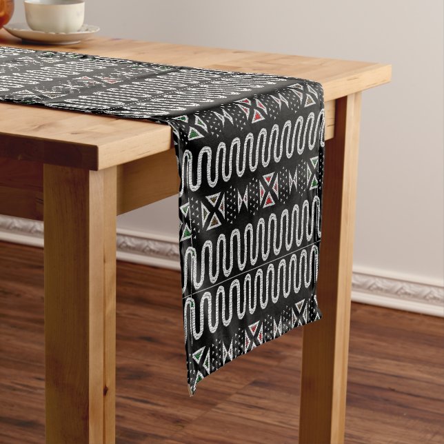Geometric Tribal Art  Short Table Runner (In Situ)