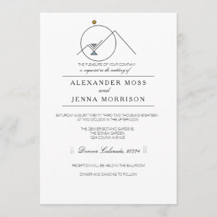 Geometric Tribal Mountain   Modern Customisable Invitation