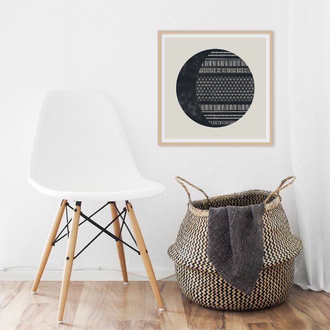 Geometric Tribal Pattern Eclipse Moon Art Print (Creator Uploaded)