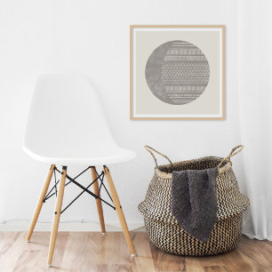 Geometric Tribal Pattern Eclipse Moon Art Print