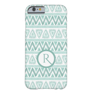 Geometric Tribal Pattern Mint-Green & White Barely There iPhone 6 Case