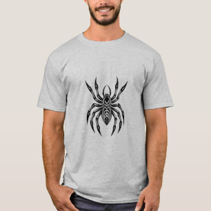 Geometric Tribal Spider – Minimalist Black Insect T-Shirt