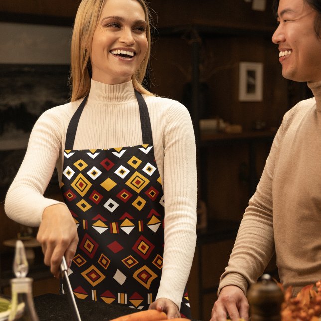 Geometric Tribal Triangle Pattern Apron (Apron)