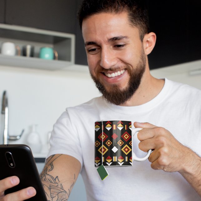 Geometric Tribal Triangle Pattern Coffee Mug (Mugs and cups)
