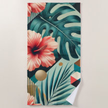 Geometric Tropical Floral Design