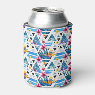 Geometric Tropical Flowers Pattern Can Cooler