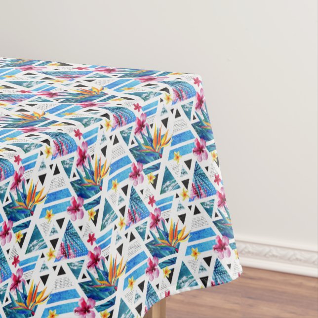 Geometric Tropical Flowers Pattern Tablecloth (In Situ)