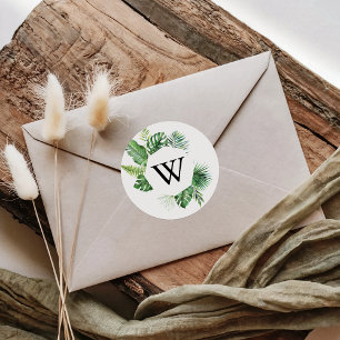 Geometric Tropical Monogram Wedding Envelope Seals