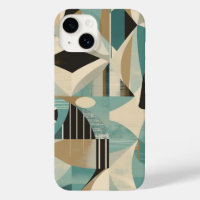 Geometric Turquoise Mid-Century Modern Pattern