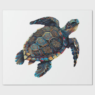 Geometric Turtle Colourful Abstract Rainbow Wrapping Paper