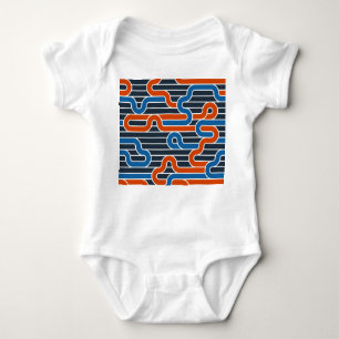 Geometric Twisted Lines Vintage Baby Bodysuit