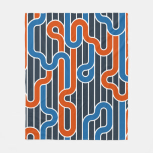 Geometric Twisted Lines Vintage Fleece Blanket