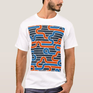 Geometric Twisted Lines Vintage T-Shirt