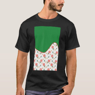 GEOMETRIC TWO TONE PATTERN Green and Red Candy Can T-Shirt