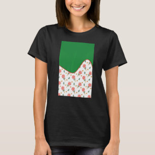 GEOMETRIC TWO TONE PATTERN Green and Red Candy Can T-Shirt