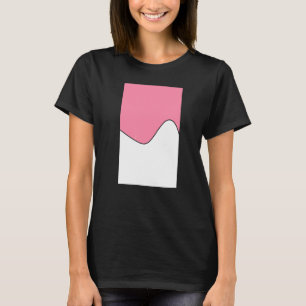 Geometric Two Tone Wave Pattern Baker Miller Pink  T-Shirt