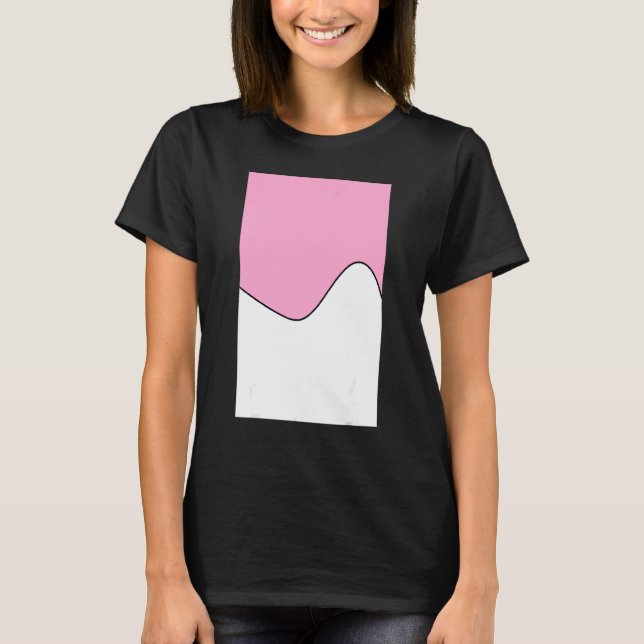 Geometric Two Tone Wave Pattern Carnation Pink And T-Shirt (Front)